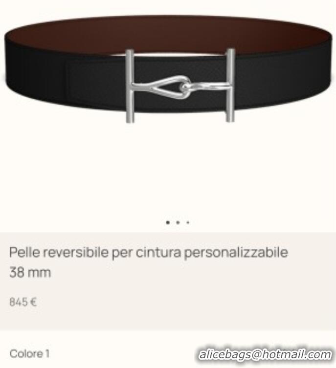 Buy Cheap Hermes Pelle Reversibile Belt in Epsom Calfskin 38MM H071207 Black/Silver 2025