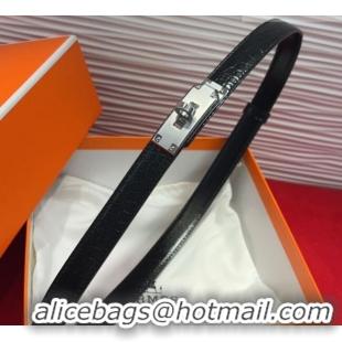 Famous Brand Hermes Kelly Duo Belt 1.8cm in Crocodile Embossed Calfskin H2010025 Black/Yellow Gold 2025