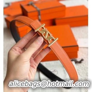 Promotional Hermes Fibbia da Cintura My H Belt Buckle & Reversible Leather Strap 2.4cm H5010 Orange/Black/Gold 2025