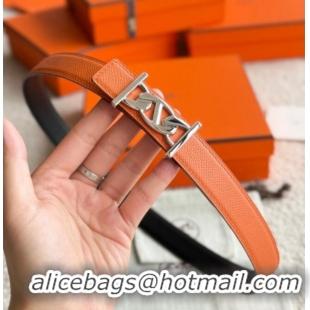 Grade Price Hermes Fibbia da Cintura My H Belt Buckle & Reversible Leather Strap 2.4cm H5010 Orange/Black/Silver 2025