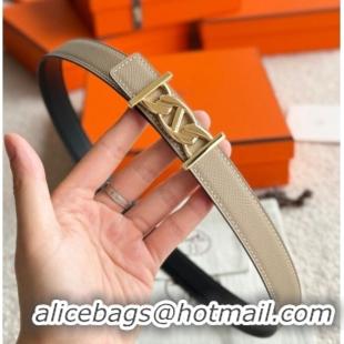 Top Quality Hermes Fibbia da Cintura My H Belt Buckle & Reversible Leather Strap 2.4cm H5010 Grey/Black/Gold 2025