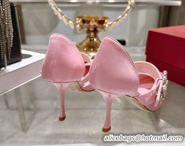 Best Price Roger Vivier Bouquet Strass Flower Pumps 8.5cm in Satin 0225042 Pink 2026