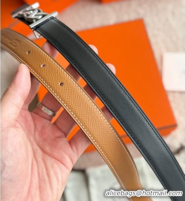 Best Price Hermes Fibbia da Cintura My H Belt Buckle & Reversible Leather Strap 2.4cm H5010 Brown/Black/Silver 2025