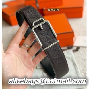 Top Grade Hermes Men's Volte-Face Belt Buckle & Reversible Leather Strap 3.8cm H5011 Dark Brown 2025