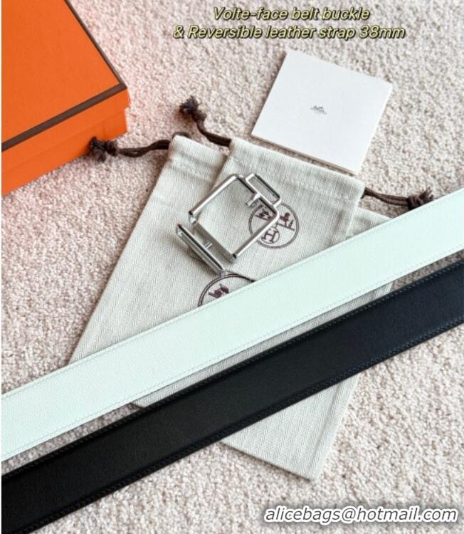 Grade Design Hermes Men's Volte-Face Belt Buckle & Reversible Leather Strap 3.8cm H5011 White 2025