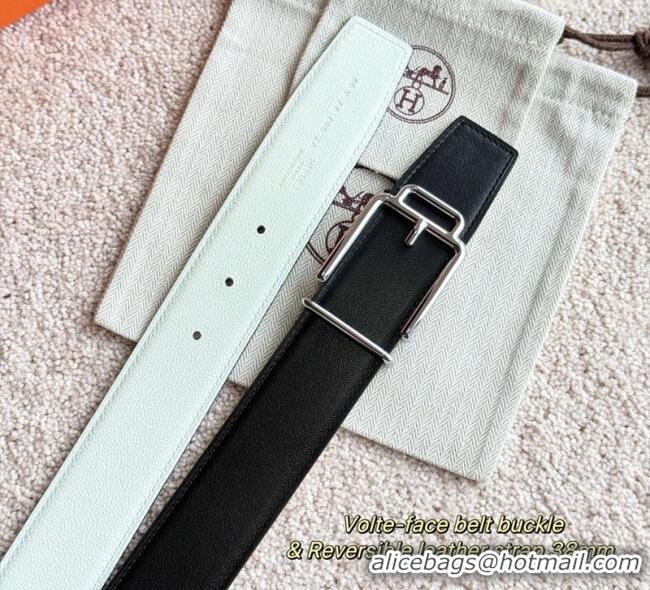 Grade Design Hermes Men's Volte-Face Belt Buckle & Reversible Leather Strap 3.8cm H5011 White 2025