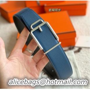 Luxury Cheap Hermes Men's Volte-Face Belt Buckle & Reversible Leather Strap 3.8cm H5011 Blue 2025