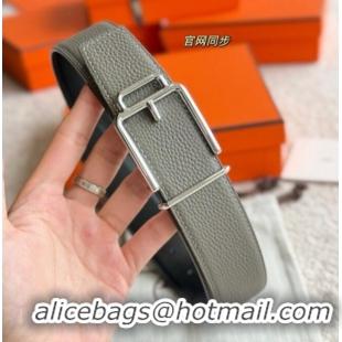 Best Quality Hermes Men's Volte-Face Belt Buckle & Reversible Leather Strap 3.8cm H5011 Grey 2025