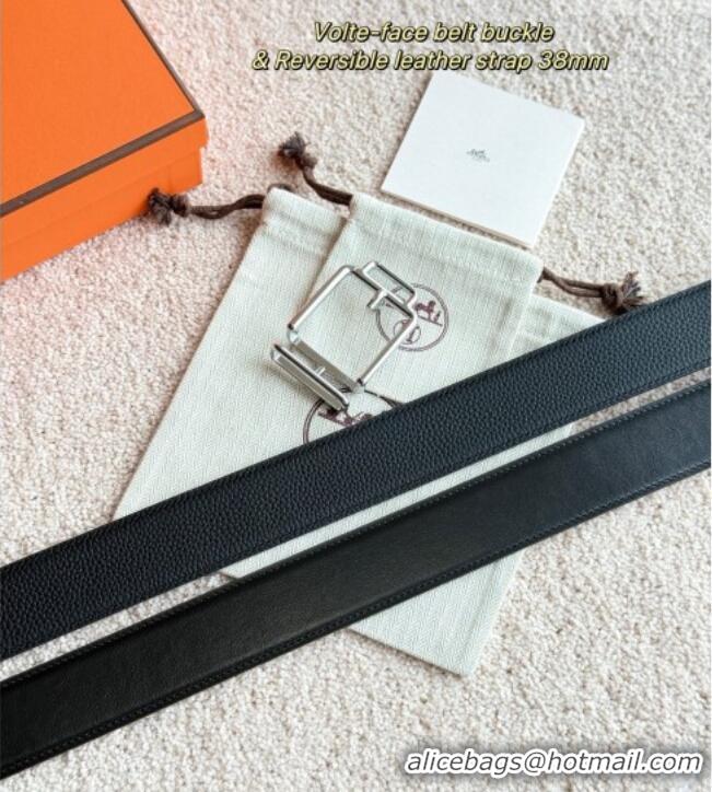 Inexpensive Hermes Men's Volte-Face Belt Buckle & Reversible Leather Strap 3.8cm H5011 Black 2025