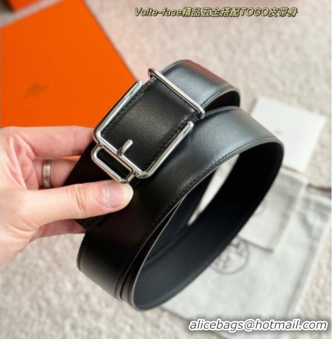 Inexpensive Hermes Men's Volte-Face Belt Buckle & Reversible Leather Strap 3.8cm H5011 Black 2025