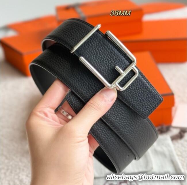 Inexpensive Hermes Men's Volte-Face Belt Buckle & Reversible Leather Strap 3.8cm H5011 Black 2025