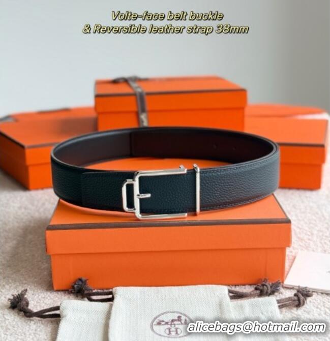 Inexpensive Hermes Men's Volte-Face Belt Buckle & Reversible Leather Strap 3.8cm H5011 Black 2025