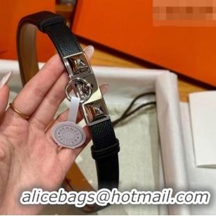 Buy Discount Hermes Women's Rivale Belt 1.8cm with Two Medor Studs and Ring Buckle H5022 Black/Silver 2025