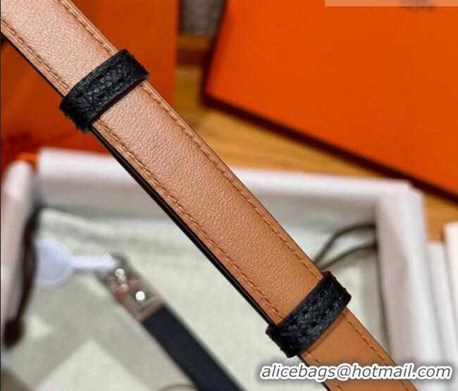 Buy Discount Hermes Women's Rivale Belt 1.8cm with Two Medor Studs and Ring Buckle H5022 Black/Silver 2025