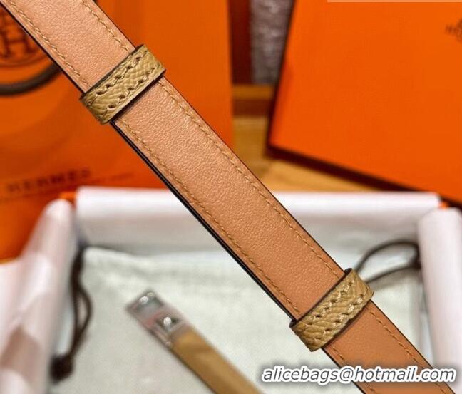 Promotional Hermes Women's Rivale Belt 1.8cm with Two Medor Studs and Ring Buckle H5022 Yellow/Silver 2025