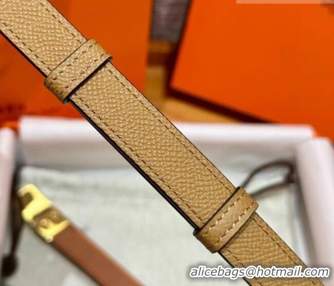 Super Quality Hermes Women's Rivale Belt 1.8cm with Two Medor Studs and Ring Buckle H5022 Yellow/Gold 2025