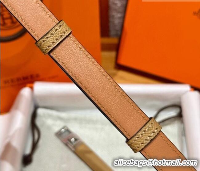 Super Quality Hermes Women's Rivale Belt 1.8cm with Two Medor Studs and Ring Buckle H5022 Yellow/Gold 2025