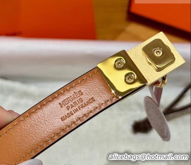 Super Quality Hermes Women's Rivale Belt 1.8cm with Two Medor Studs and Ring Buckle H5022 Yellow/Gold 2025