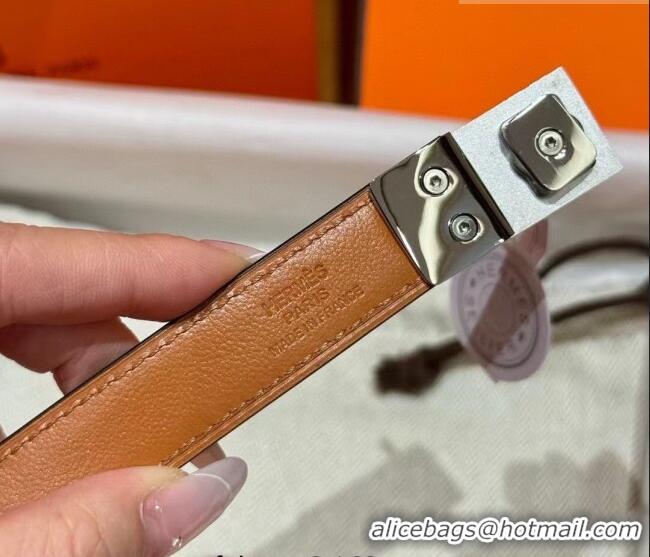 Inexpensive Hermes Women's Rivale Belt 1.8cm with Two Medor Studs and Ring Buckle H5022 Dark Grey/Silver 2025