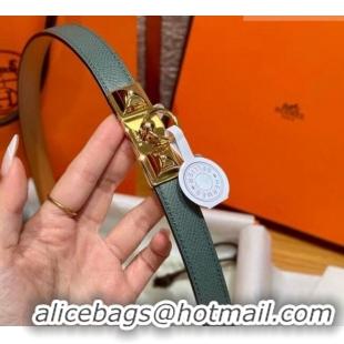 Fashion Cheap Hermes Women's Rivale Belt 1.8cm with Two Medor Studs and Ring Buckle H5022 Dark Grey/Gold 2025