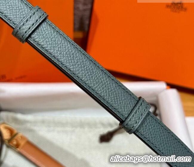 Fashion Cheap Hermes Women's Rivale Belt 1.8cm with Two Medor Studs and Ring Buckle H5022 Dark Grey/Gold 2025