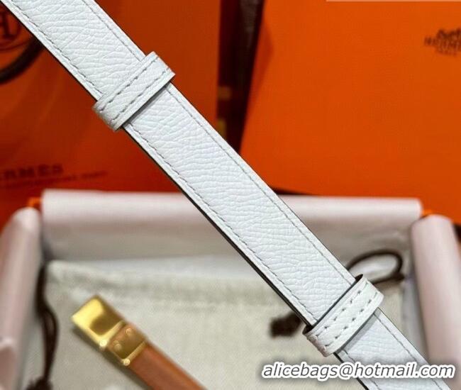 Good Product Hermes Women's Rivale Belt 1.8cm with Two Medor Studs and Ring Buckle H5022 White/Gold 2025