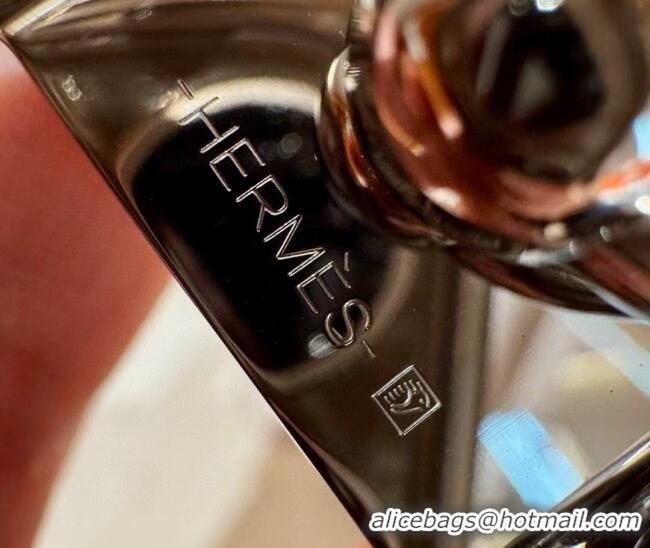 Well Crafted Hermes Women's Rivale Belt 1.8cm with Two Medor Studs and Ring Buckle H5022 White/Silver 2025