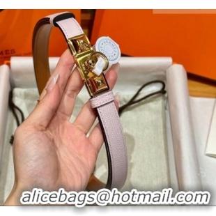 New Fashion Hermes Women's Rivale Belt 1.8cm with Two Medor Studs and Ring Buckle H5022 Pink/Gold 2025