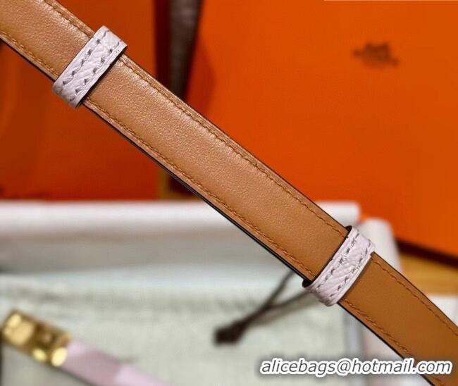 New Fashion Hermes Women's Rivale Belt 1.8cm with Two Medor Studs and Ring Buckle H5022 Pink/Gold 2025