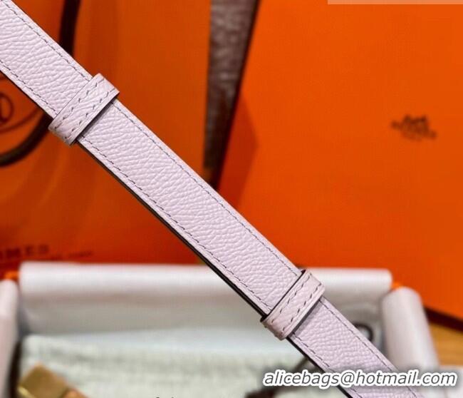 New Fashion Hermes Women's Rivale Belt 1.8cm with Two Medor Studs and Ring Buckle H5022 Pink/Gold 2025
