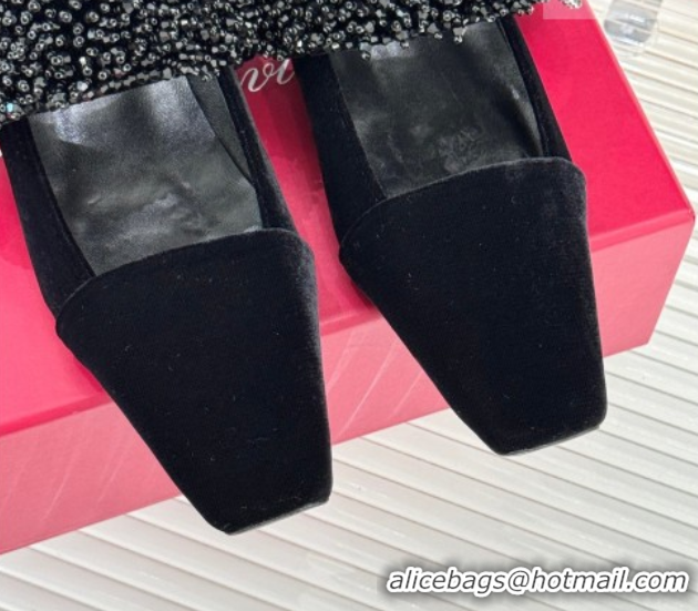 Good Quality Roger Belle Vivier Mary Janes Pump in Velvet Black 0225052 2026