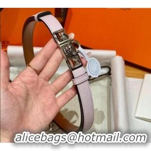 Top Grade Hermes Women's Rivale Belt 1.8cm with Two Medor Studs and Ring Buckle H5022 Pink/Silver 2025