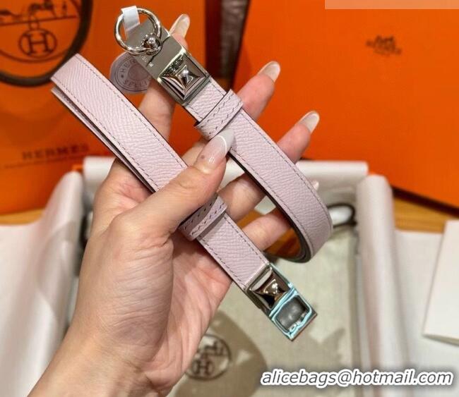 Top Grade Hermes Women's Rivale Belt 1.8cm with Two Medor Studs and Ring Buckle H5022 Pink/Silver 2025
