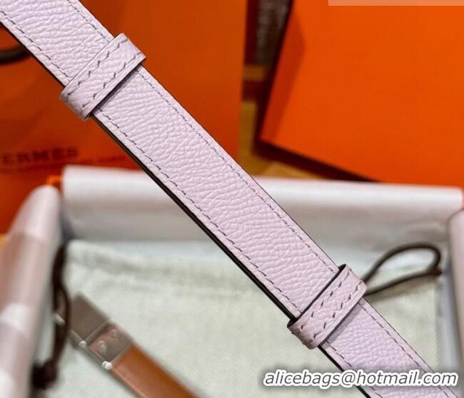 Top Grade Hermes Women's Rivale Belt 1.8cm with Two Medor Studs and Ring Buckle H5022 Pink/Silver 2025