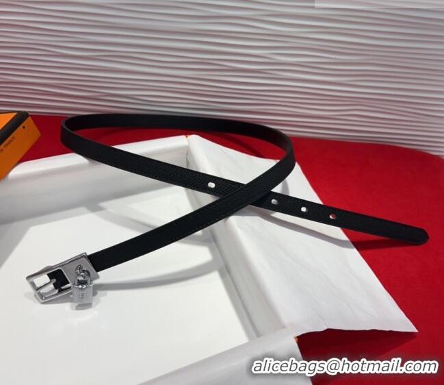 Buy Discount Hermes Lucky Lock Reversible Belt 1.7cm in Calfskin Leather HS091201 Black/Silver 2025