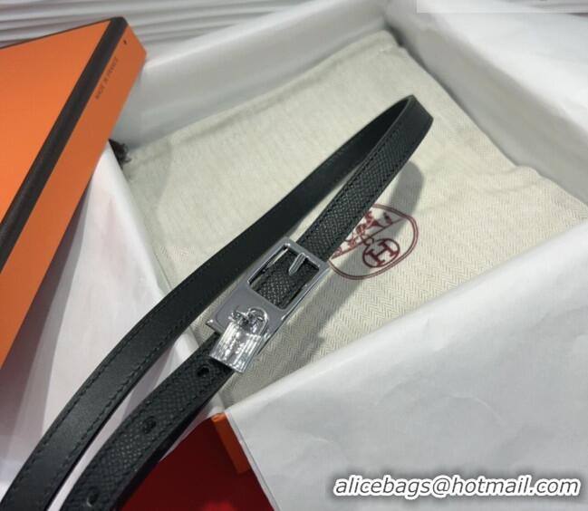 Buy Discount Hermes Lucky Lock Reversible Belt 1.7cm in Calfskin Leather HS091201 Black/Silver 2025