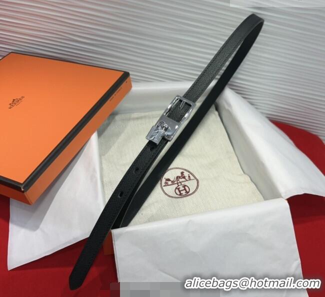 Buy Discount Hermes Lucky Lock Reversible Belt 1.7cm in Calfskin Leather HS091201 Black/Silver 2025