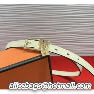 Well Crafted Hermes Lucky Lock Reversible Belt 1.7cm in Calfskin Leather HS091201 White/Gold 2025