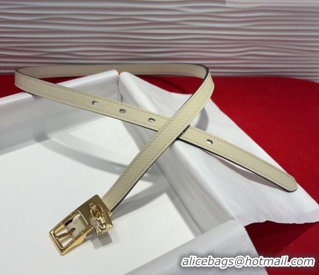 Well Crafted Hermes Lucky Lock Reversible Belt 1.7cm in Calfskin Leather HS091201 White/Gold 2025