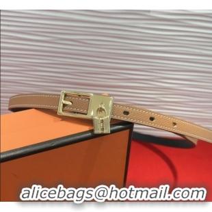 Best Quality Hermes Lucky Lock Reversible Belt 1.7cm in Calfskin Leather HS091201 Brown/Gold 2025