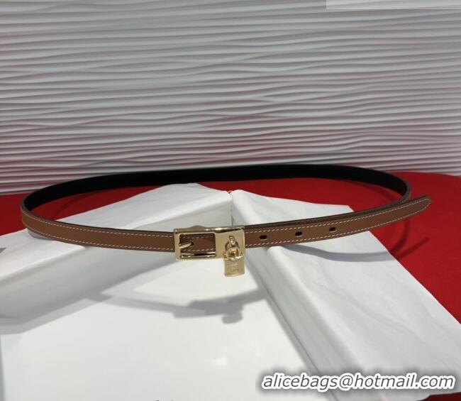 Best Quality Hermes Lucky Lock Reversible Belt 1.7cm in Calfskin Leather HS091201 Brown/Gold 2025