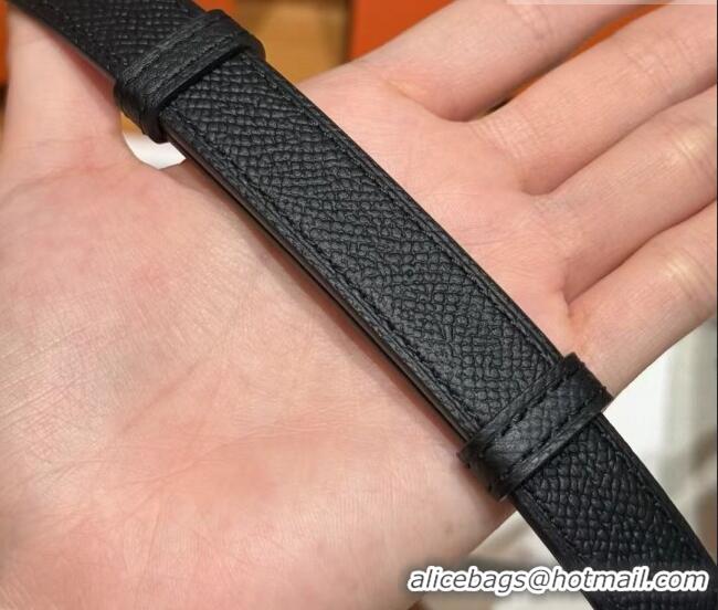 Cheapest Hermes Hunter Calfskin Leather Belt 1.8cm with Kelly Buckle HS091202 Black/Gold 2025