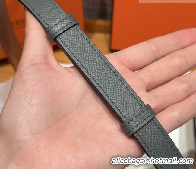 Reasonable Price Hermes Hunter Calfskin Leather Belt 1.8cm with Kelly Buckle HS091202 Grey/Silver 2025