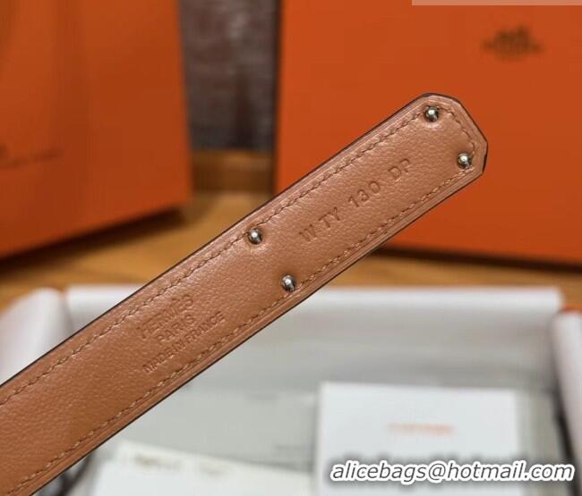 Reasonable Price Hermes Hunter Calfskin Leather Belt 1.8cm with Kelly Buckle HS091202 Grey/Silver 2025