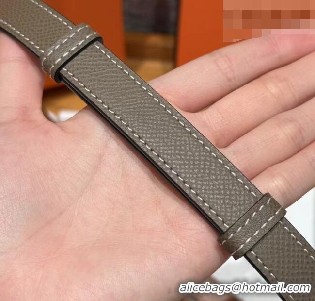 Shop Grade Hermes Hunter Calfskin Leather Belt 1.8cm with Kelly Buckle HS091202 Grey 2025