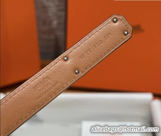 Shop Grade Hermes Hunter Calfskin Leather Belt 1.8cm with Kelly Buckle HS091202 Grey 2025