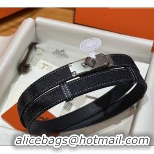 Trendy Design Hermes Denim Belt 1.8cm with Kelly Buckle HS091202 Dark Blue 2025
