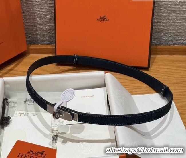 Trendy Design Hermes Denim Belt 1.8cm with Kelly Buckle HS091202 Dark Blue 2025