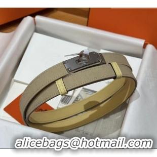 Top Quality Hermes Canvas Belt 1.8cm with Kelly Buckle HS091202 Beige 2025