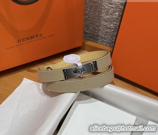 Top Quality Hermes Canvas Belt 1.8cm with Kelly Buckle HS091202 Beige 2025